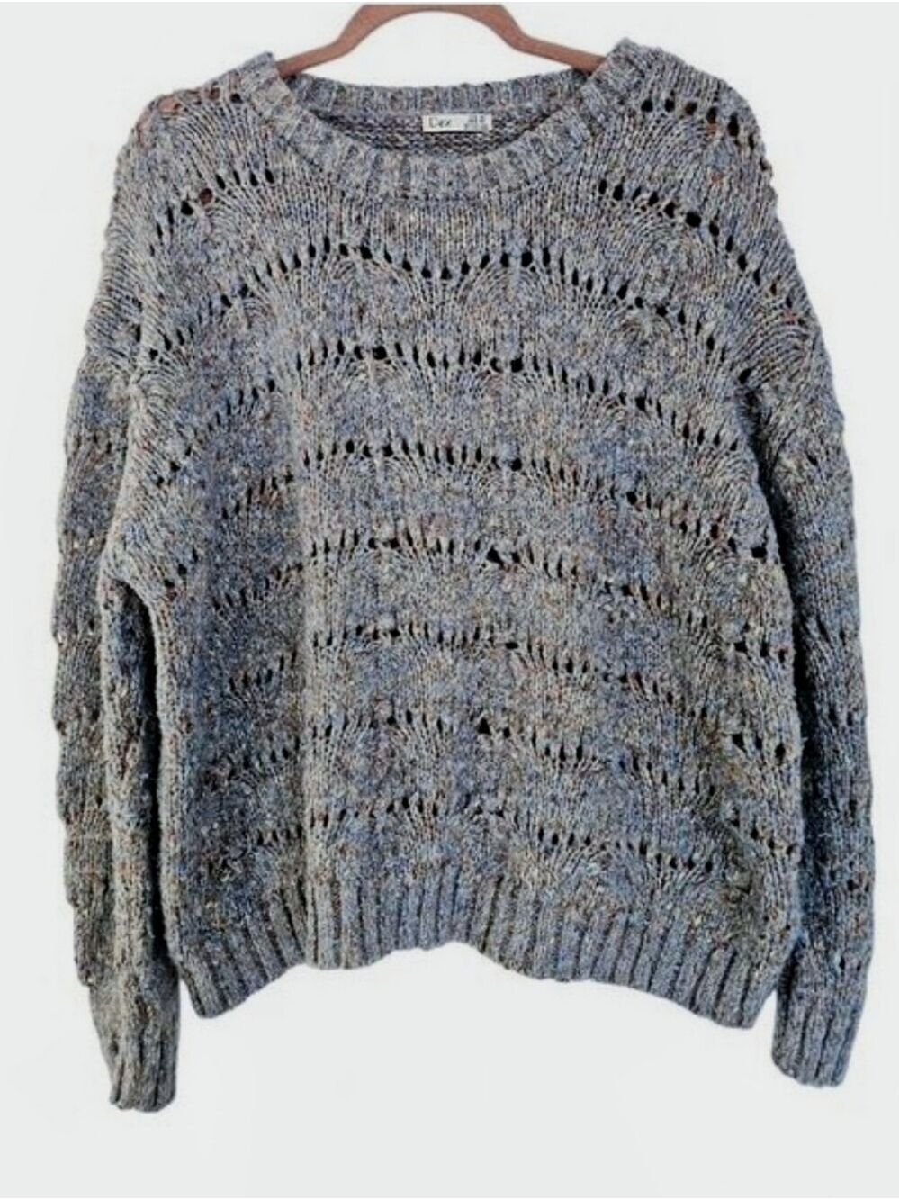 DEX Confetti Open Knit Long Sleeve Sweater Size XL